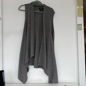 Gray Cashmere Cardigan Vest Sweater